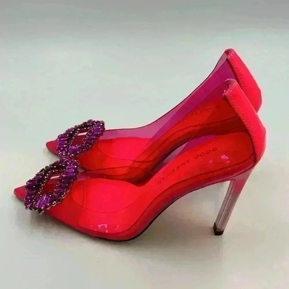 🆕 w/box Good American Cinder-f**cking Rella pumps hot pink /purple heels… - Picture 5 of 11
